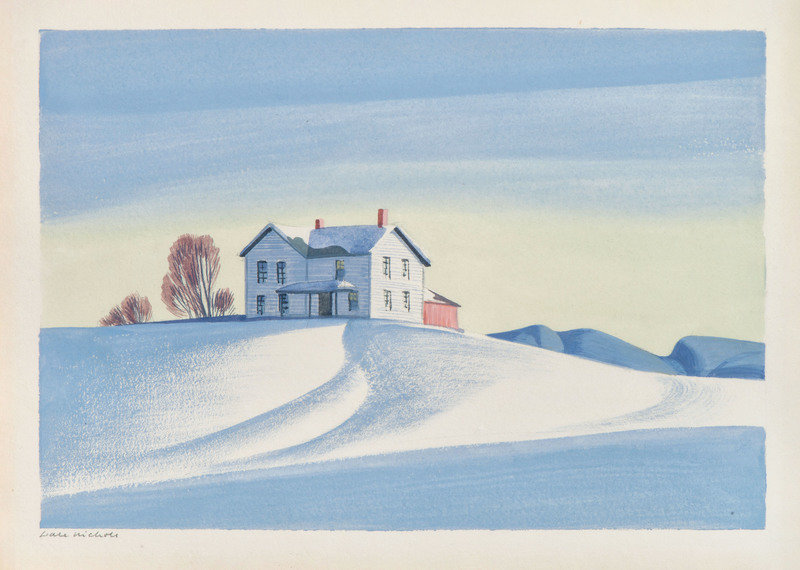 Dale Nichols
(American, 1904–1995)
House on a Hill in the Snow, 1938