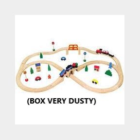 Kids Wooden Train Track Set with Accessories (BOX VERY DUSTY) | JG 51496/14 B1 (S3)