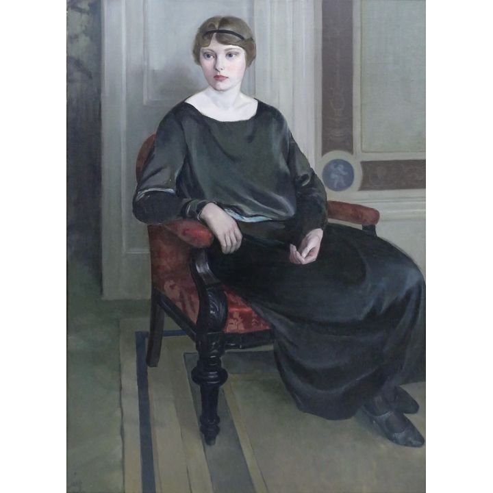 Lance Wood Hart ''Seated Female Portrait'' Oil