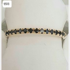 YELLOW GOLD ETERNITY BAND WITH 15 BLACK DIAMONDS - 50692/213