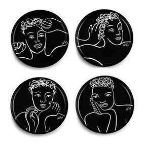Carrol Boyes Dinner Plate Set of 3 Sketchbook Black |