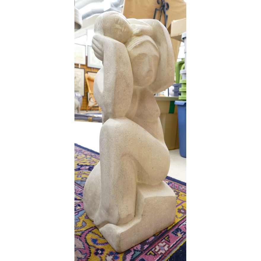Ken Patecky ''Mother and Child'' Stone Sculpture 24''x9''