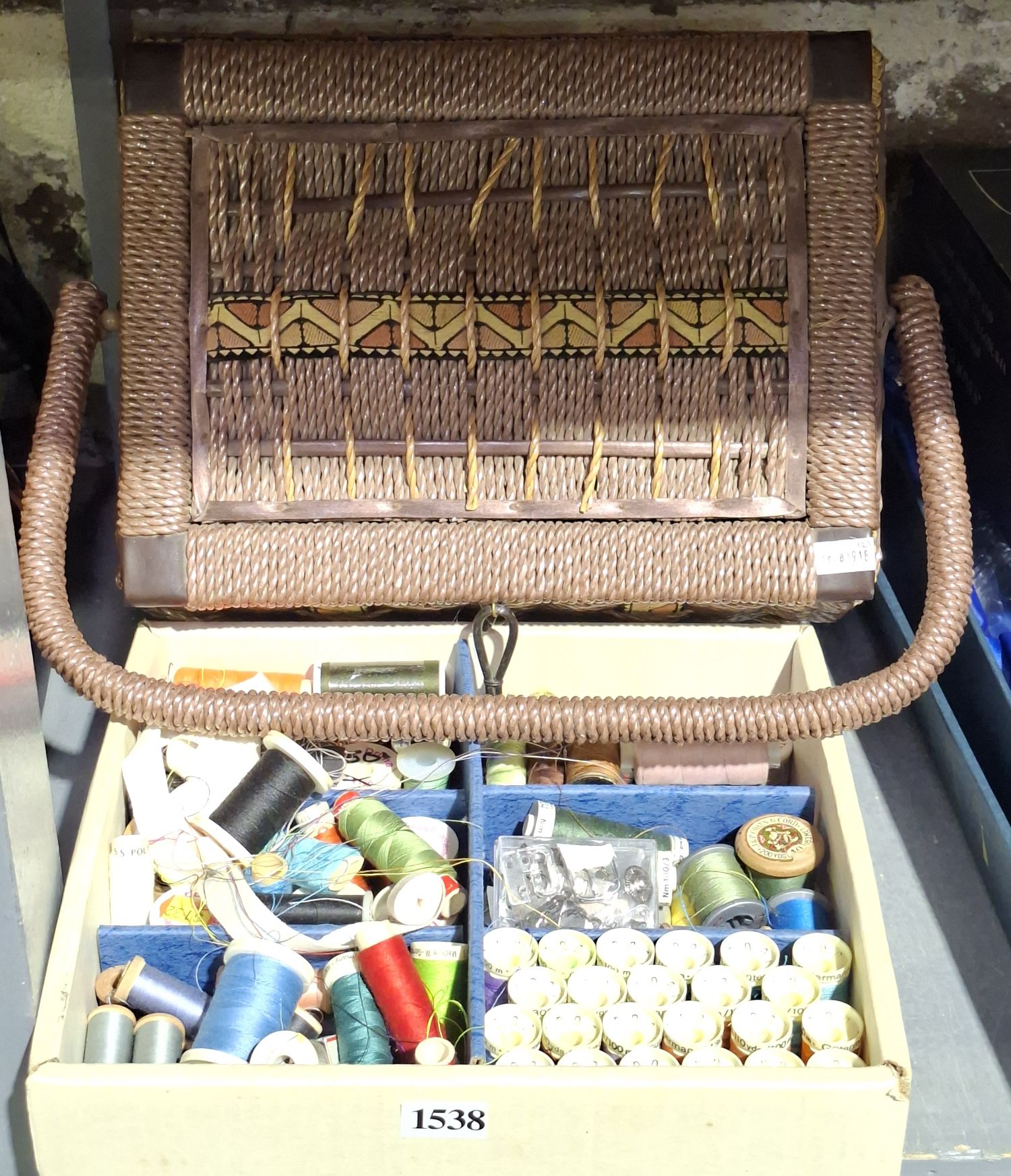 Vintage Woven Sewing Basket