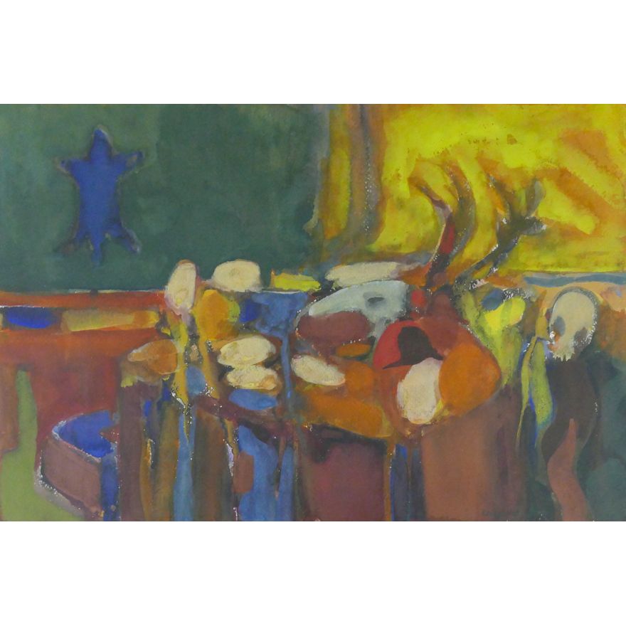 Hank Kowert ''The Taxidermist Studio'' 1960 Watercolor