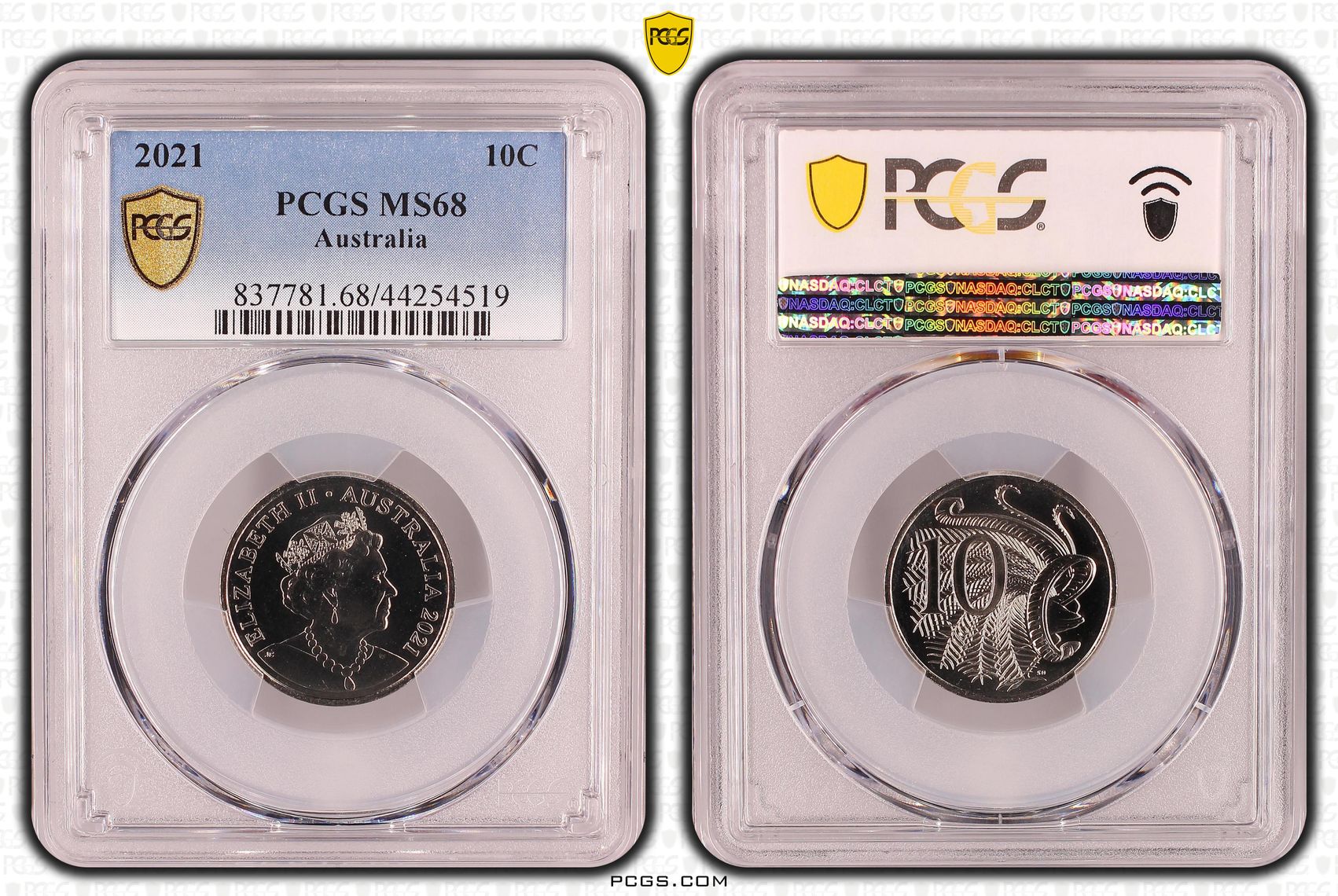 , Ten Cent, 2021, PCGS MS68