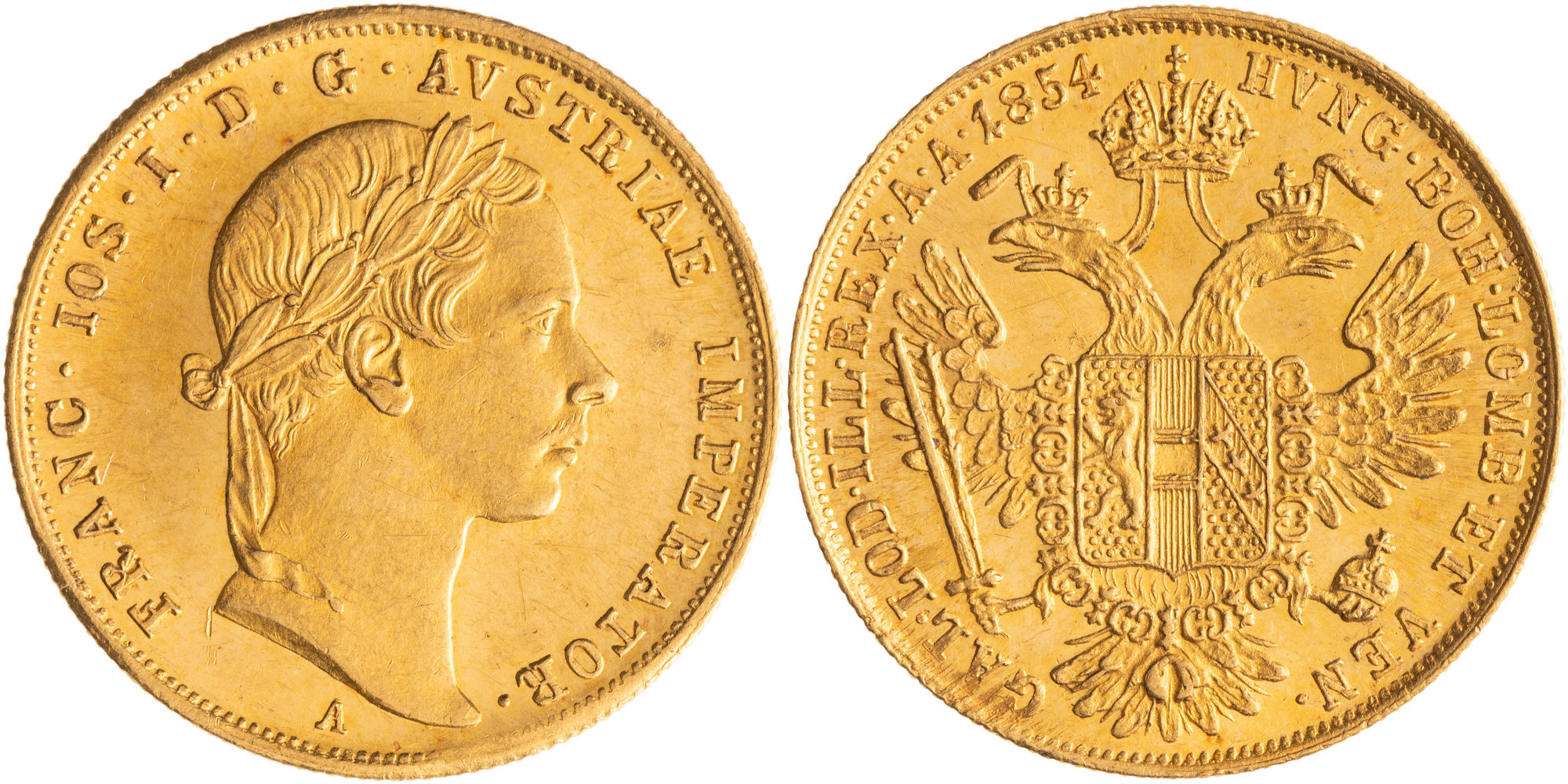 Austria, Franz Joseph I, Empire, One Ducat, 1854, UNC