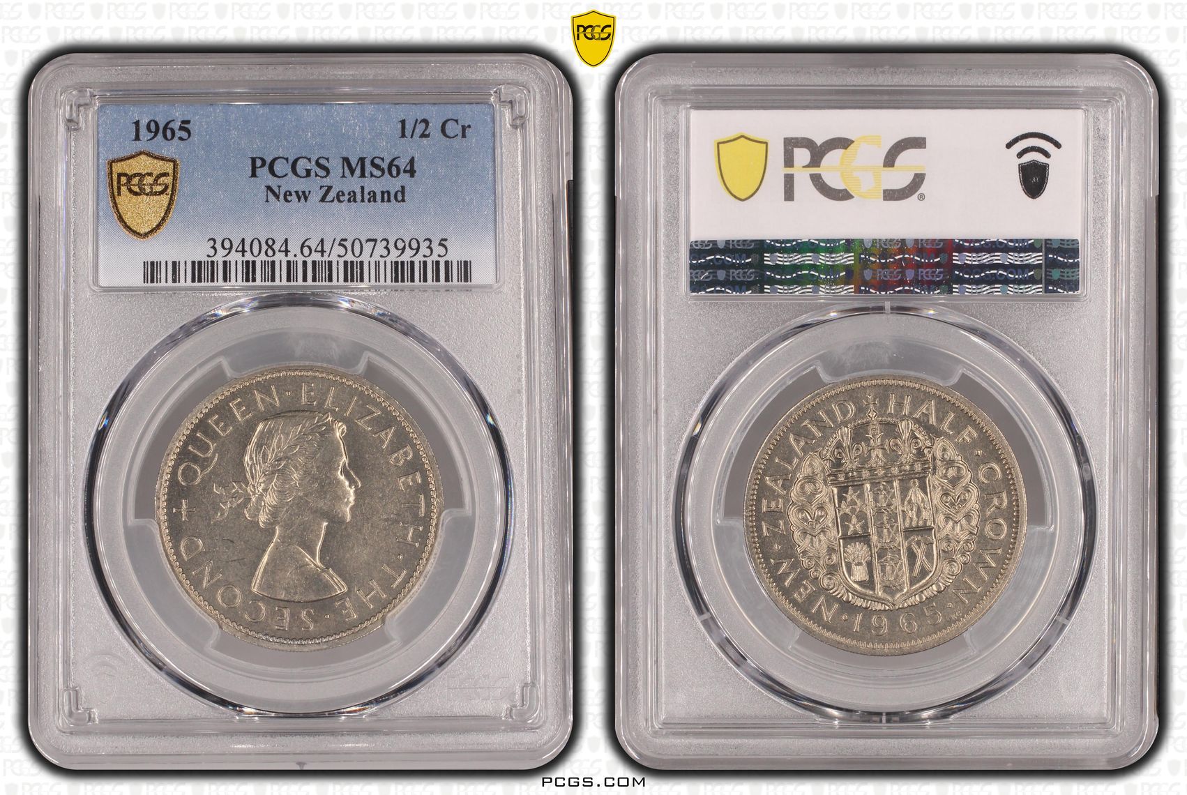 New Zealand, Elizabeth II, Half Crown, 1965, PCGS MS64