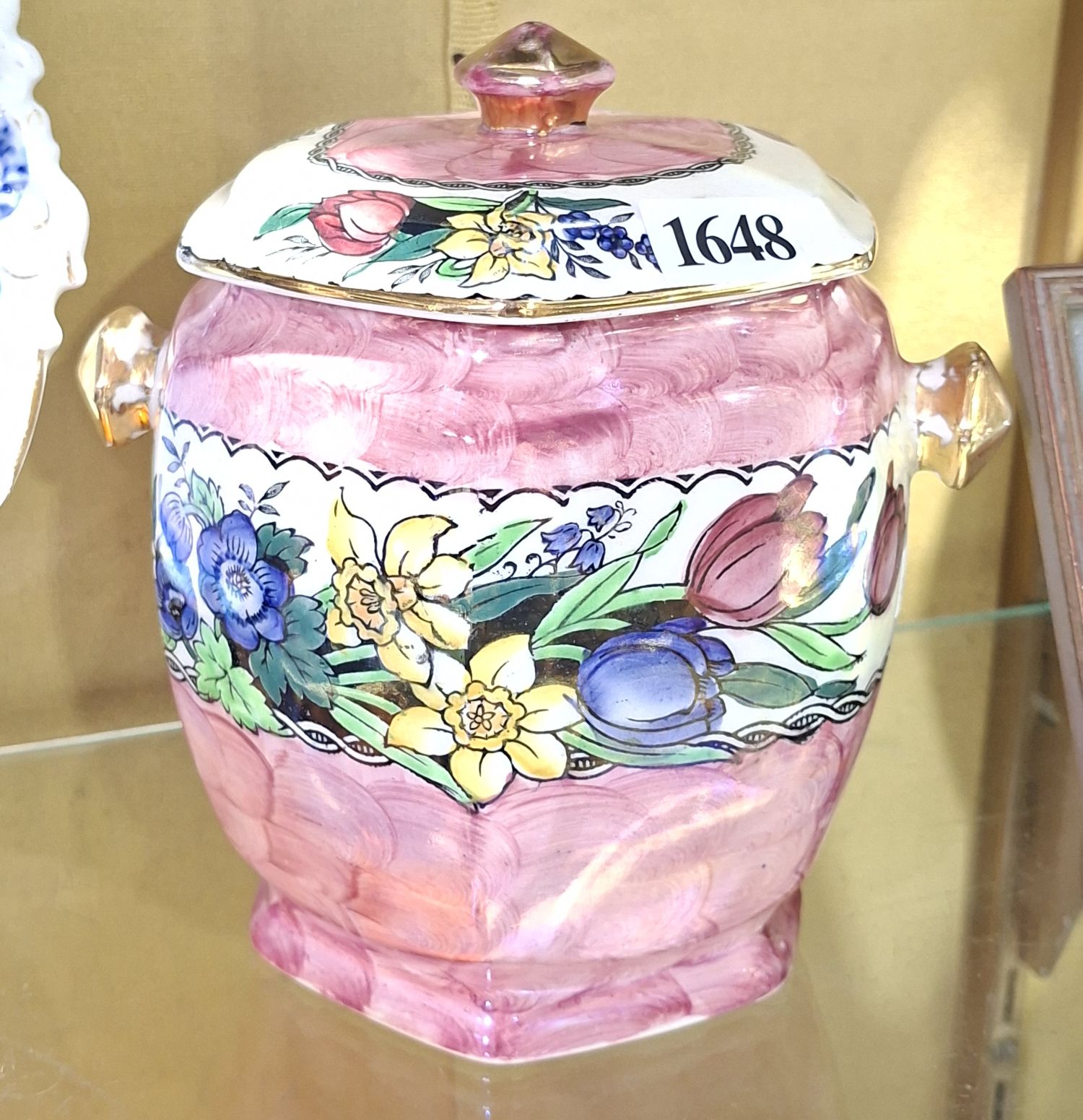 Mailing Thumbprint Pattern Biscuit Barrel