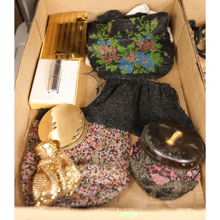 Box Vintage Beaded Purses and Compacts
