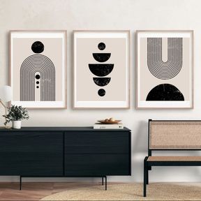 Black and Cream Boho Wall Art Prints A3 Unframed Black A3 297 X 420 mm |