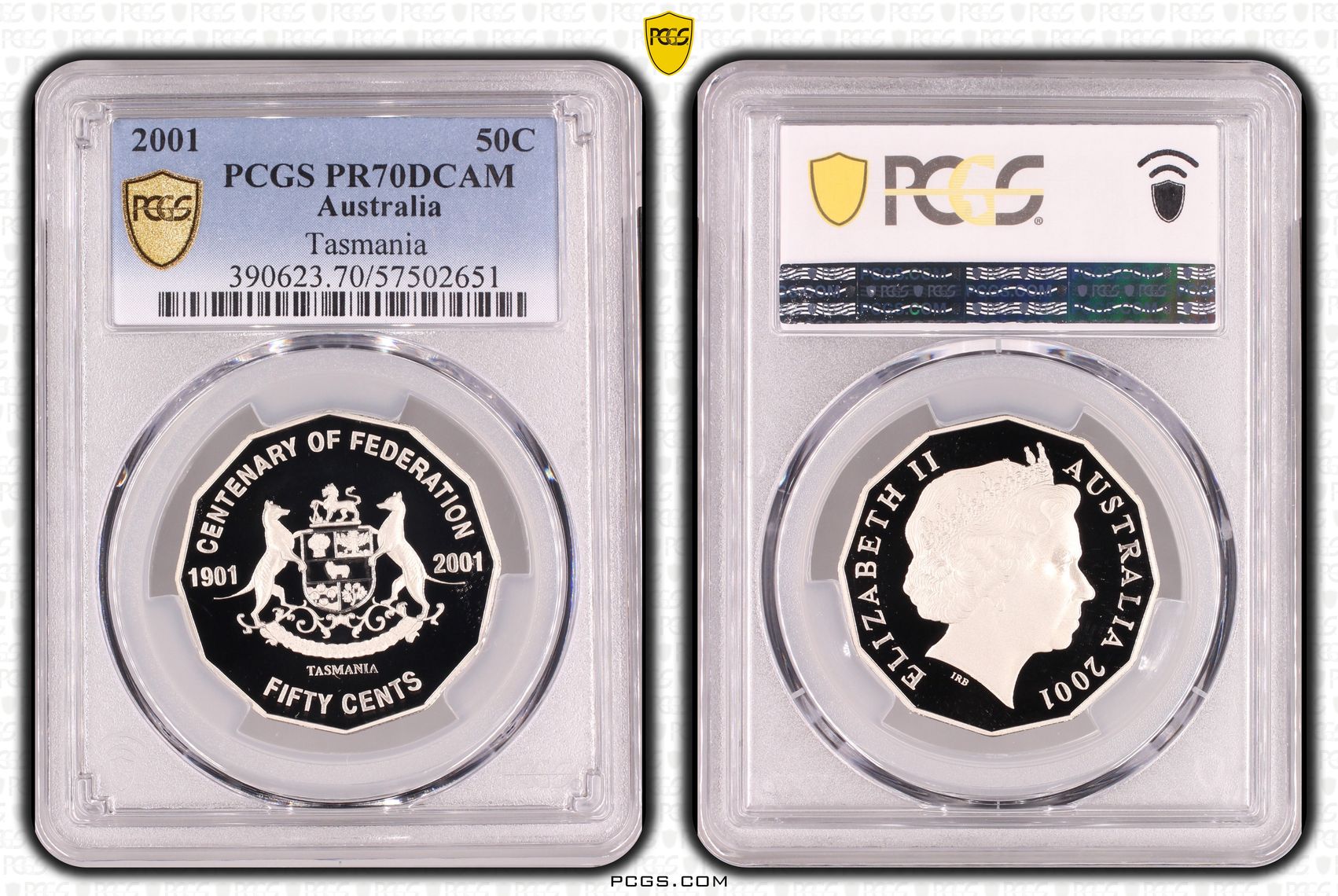 Tasmania, Fifty Cent, 2001, PCGS PR70DCAM
