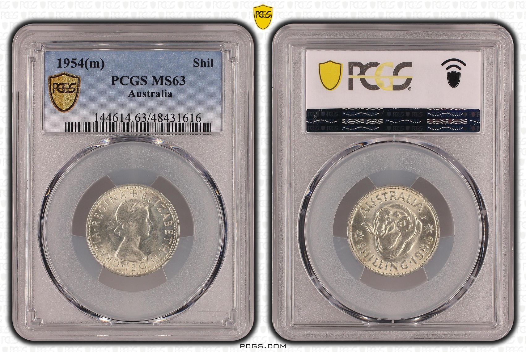 Shilling, 1954(m), PCGS MS 63