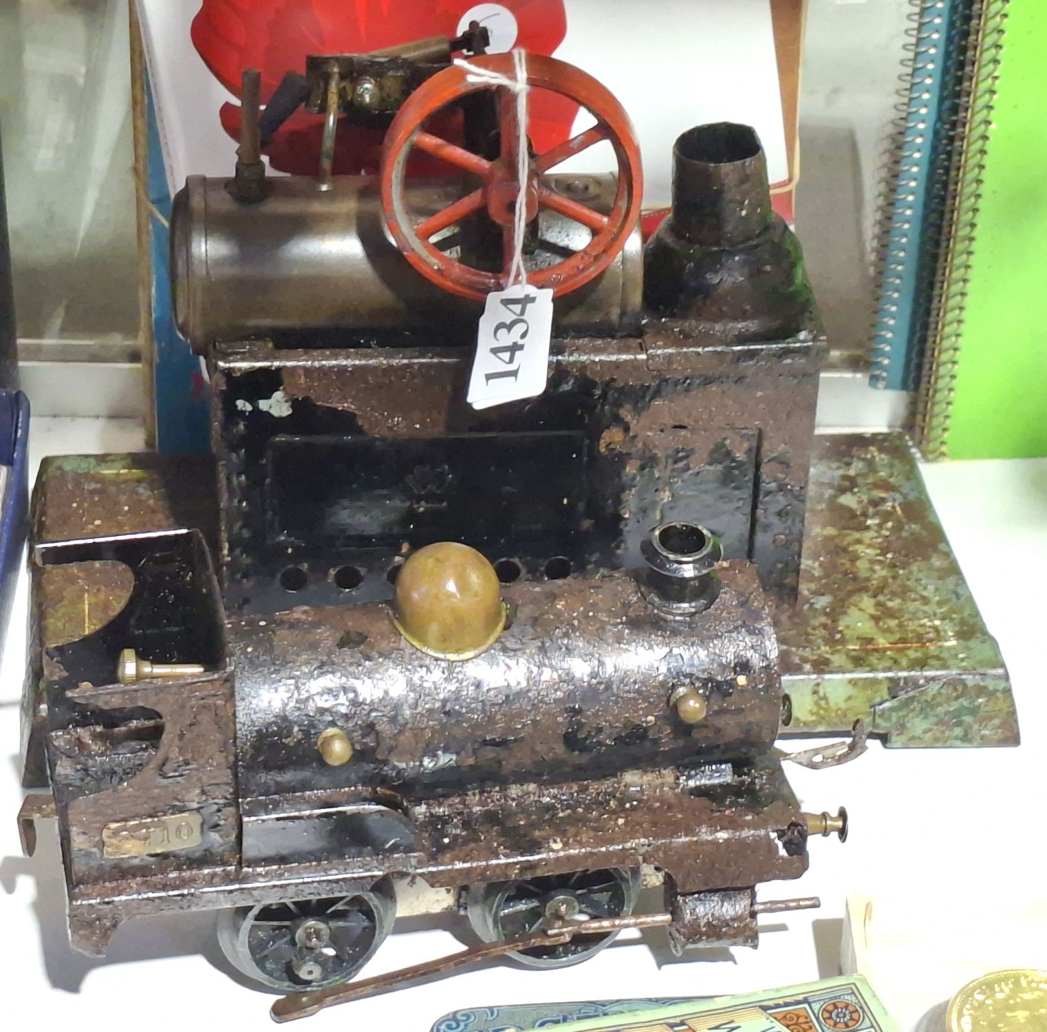ANTIQUE TRAIN ENGINE AND STEAM ENGINE