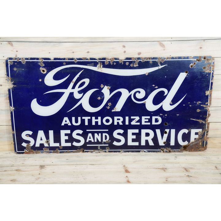Ford Authorized Sales & Service Single Sided Porcelain Sign TAC 5.5