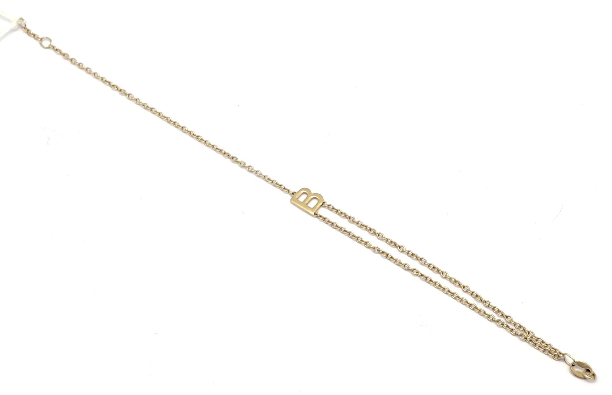 9ct Gold 'B' Charm Bracelet