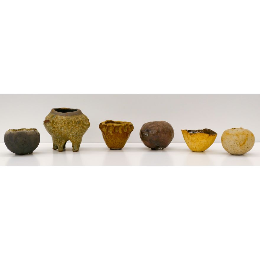 Box 6pc Ken Shores Sculptural Pottery Small Vessels