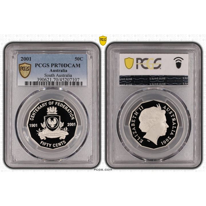 2001 Australia Fifty Cent, 50c Proof South Australia PCGS - PR70DCAM POP 30/0 -107