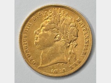 1821 KING GEORGE IV LAUREL HEAD GOLD SOVEREIGN