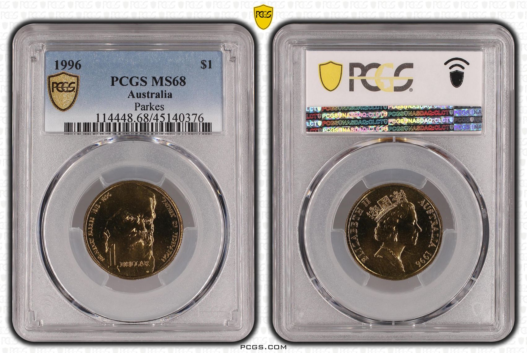 Elizabeth II, Parkes, One Dollar, 1996, PCGS MS 68
