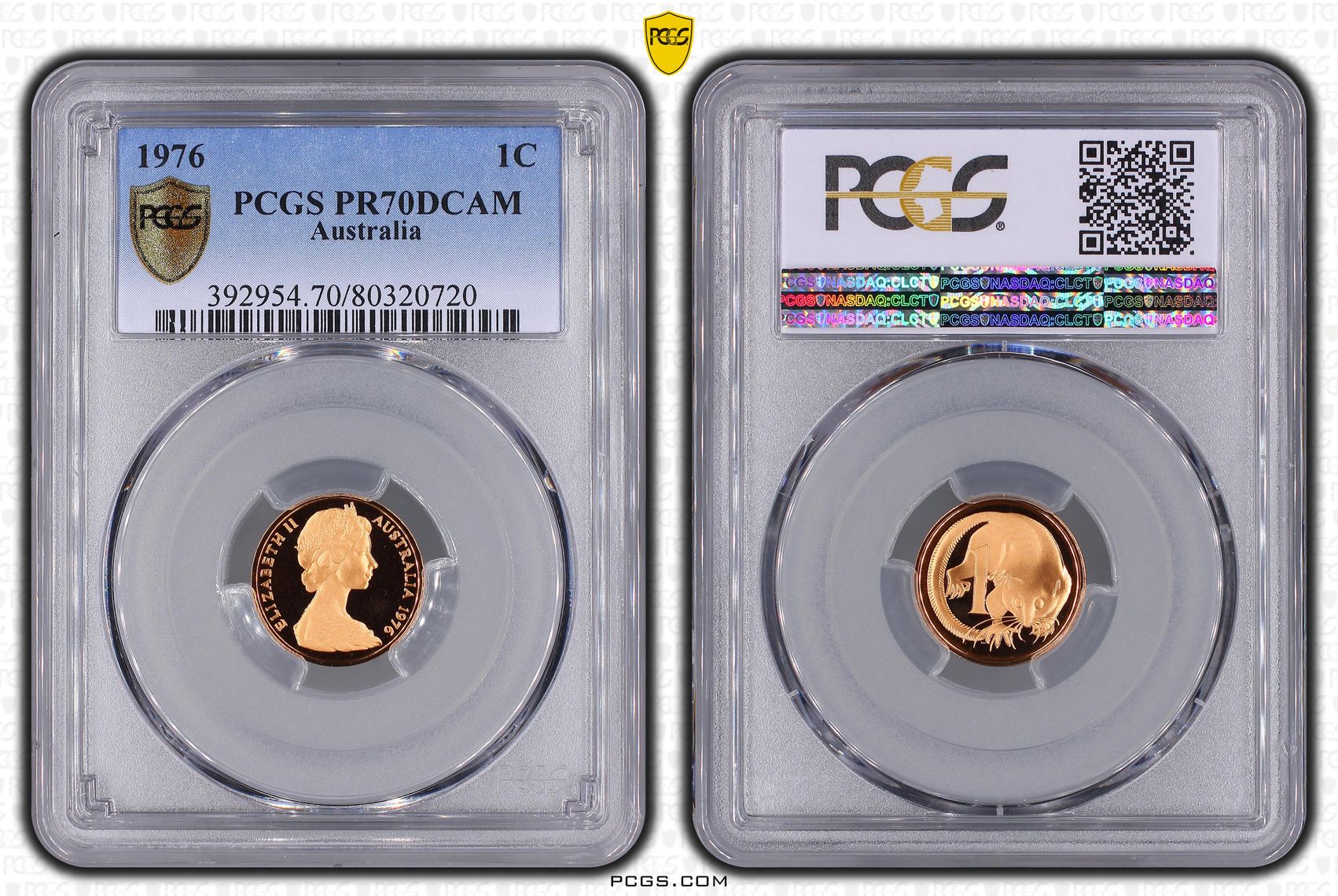 One Cent, 1976, Pcgs Pr70dcam