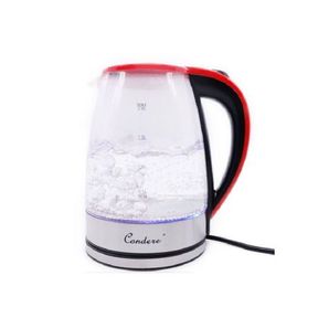 Condere 2 Litre Cordless Glass Electric Kettle Red |