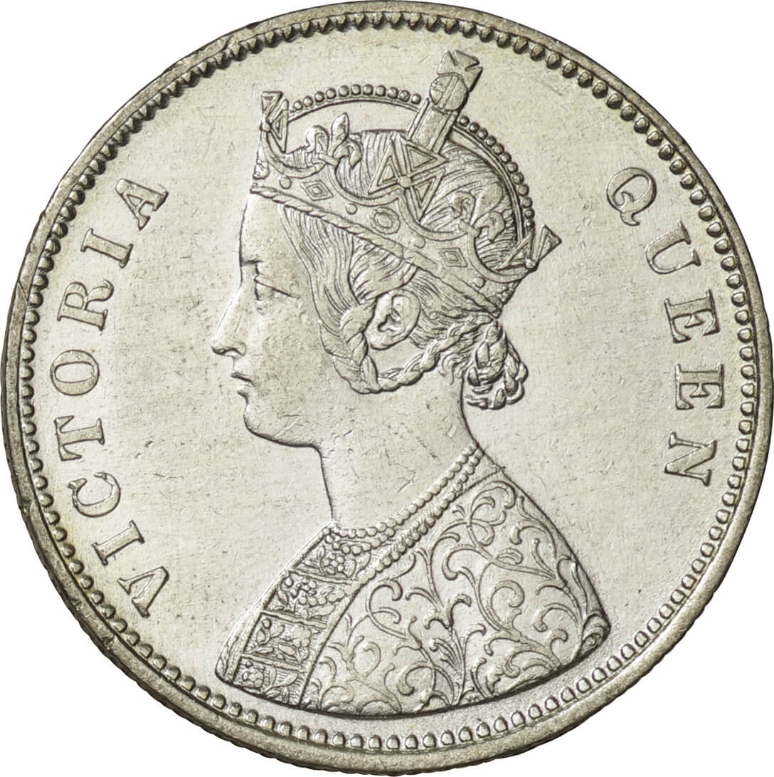 英領インド-British India. 1862. Silver. ルピー(Rupee). 極美. EF 