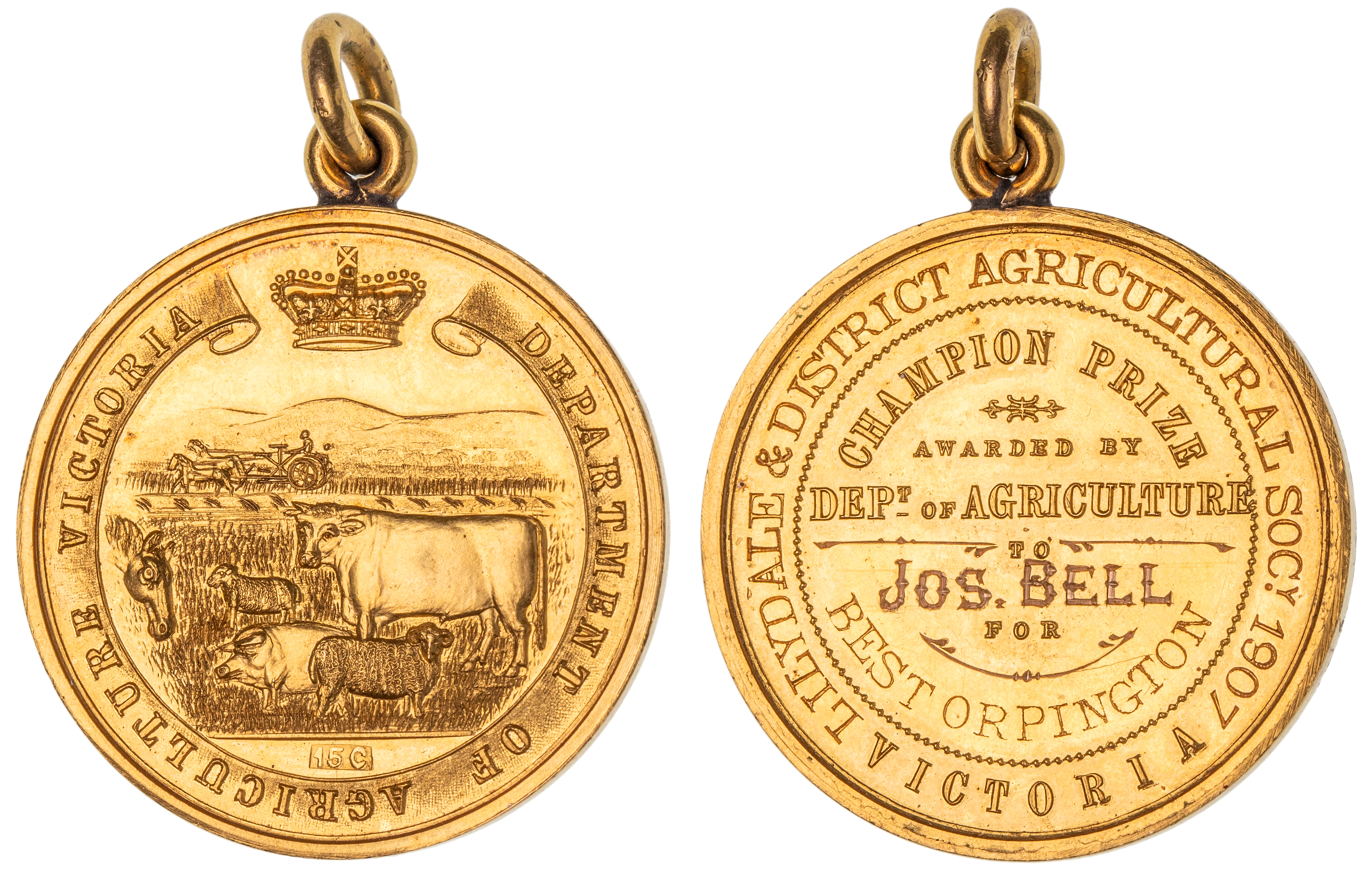 264 · Lilydale, Victoria, Agricultural Show Medal, 1907, EF