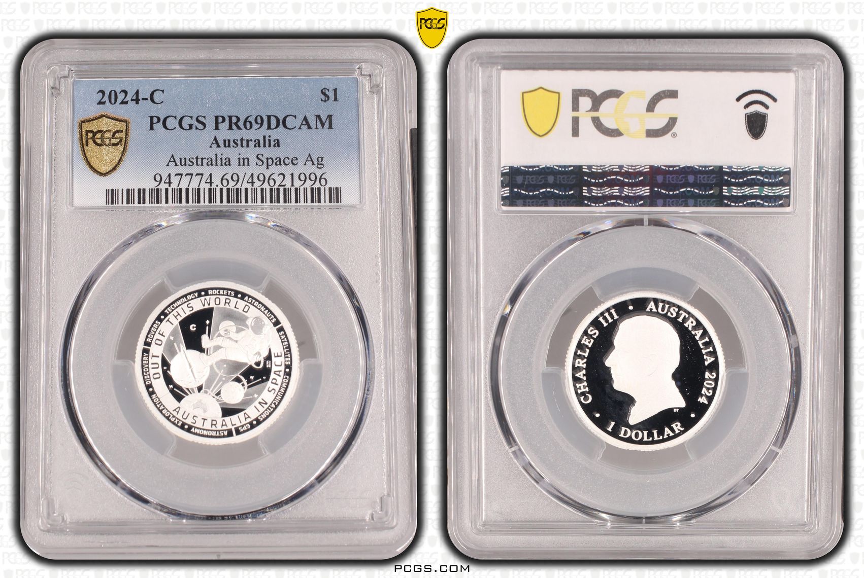Australia in Space Ag, One Dollar, 2024-C, PCGS PR69DCAM