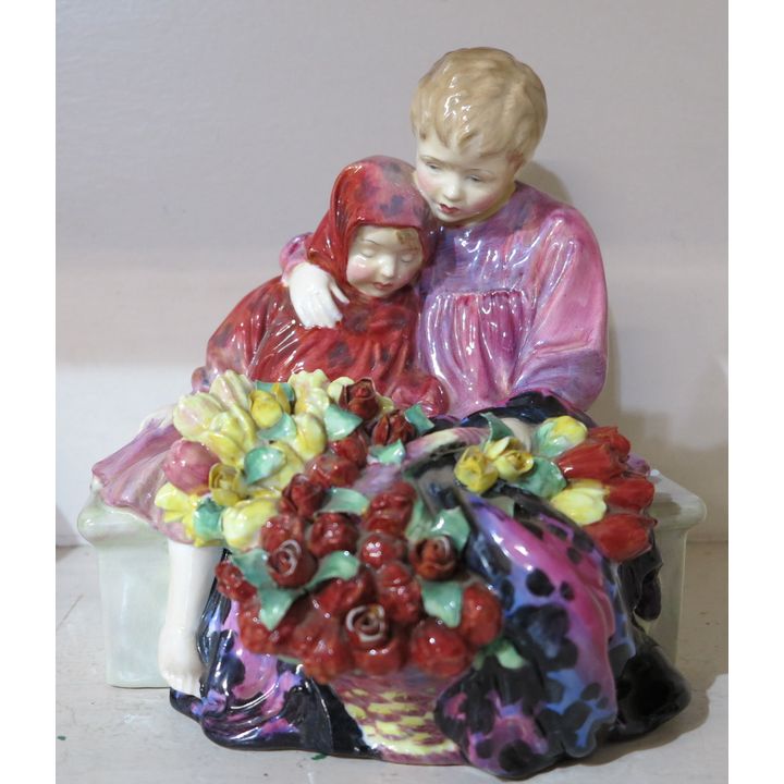 ROYAL DOULTON FIGURE, FLOWER SELLER'S CHILDREN, HN 1342