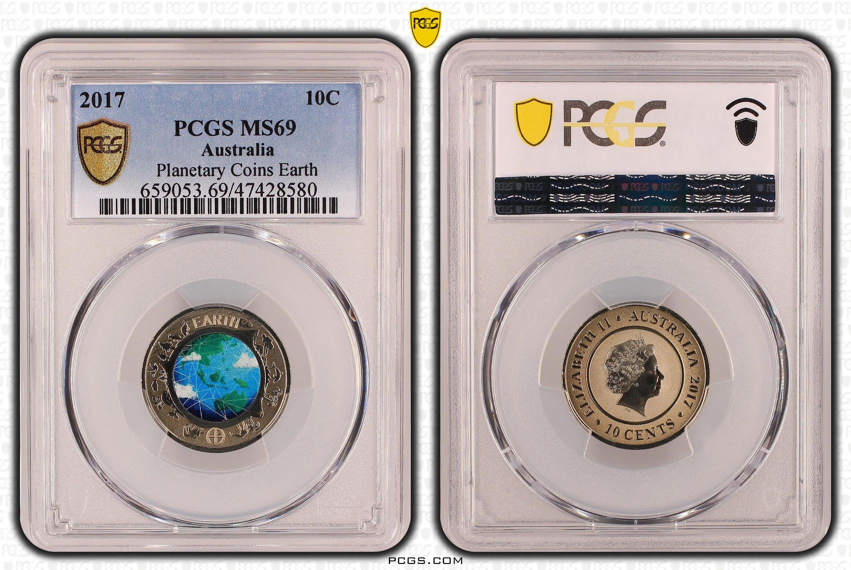Planetary Coins Earth, Ten Cent, 2017, PCGS MS 69