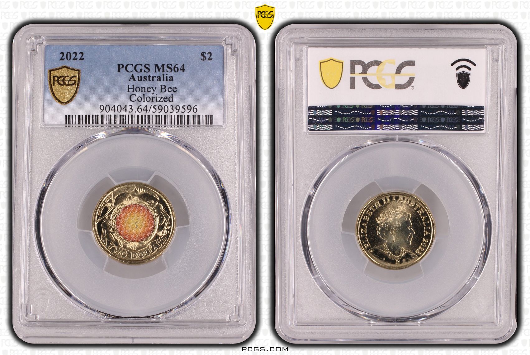 Honey Bee Colorized, Two Dollar, 2022, PCGS MS64