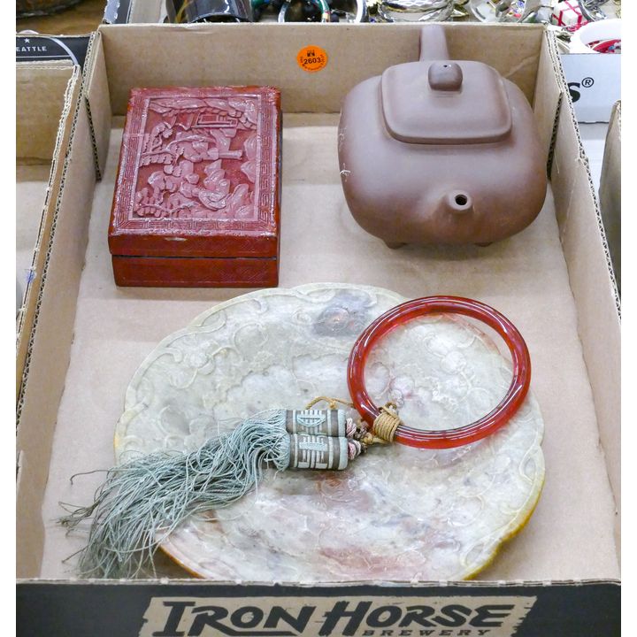 Box Old Chinese Yixing Teapot etc.