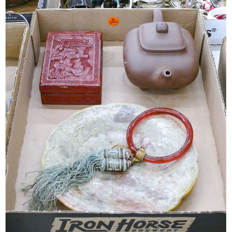 Box Old Chinese Yixing Teapot etc.