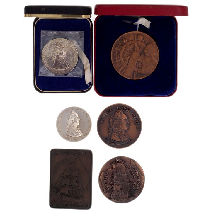 Group, Captain James Cook Portrait Medallions, EF