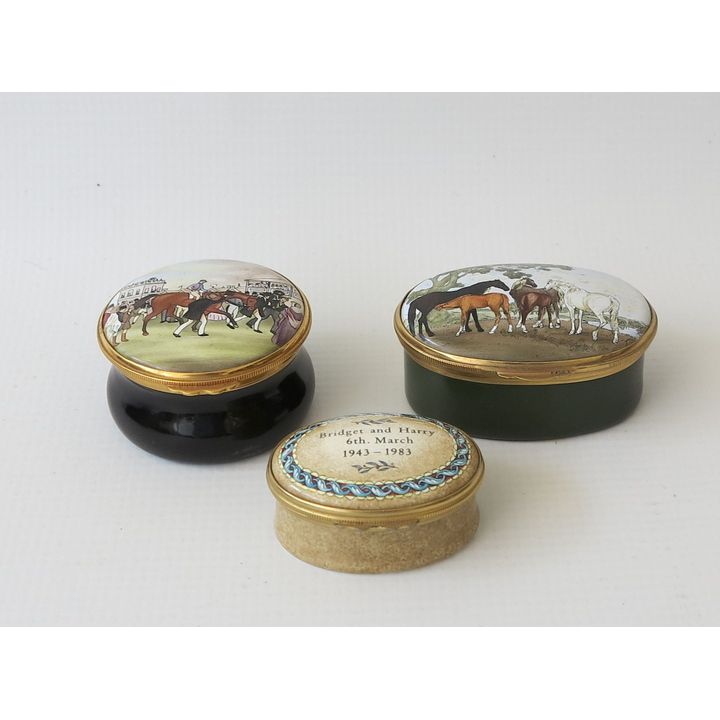 COLLECTION OF 3 ENAMEL PATCH BOXES