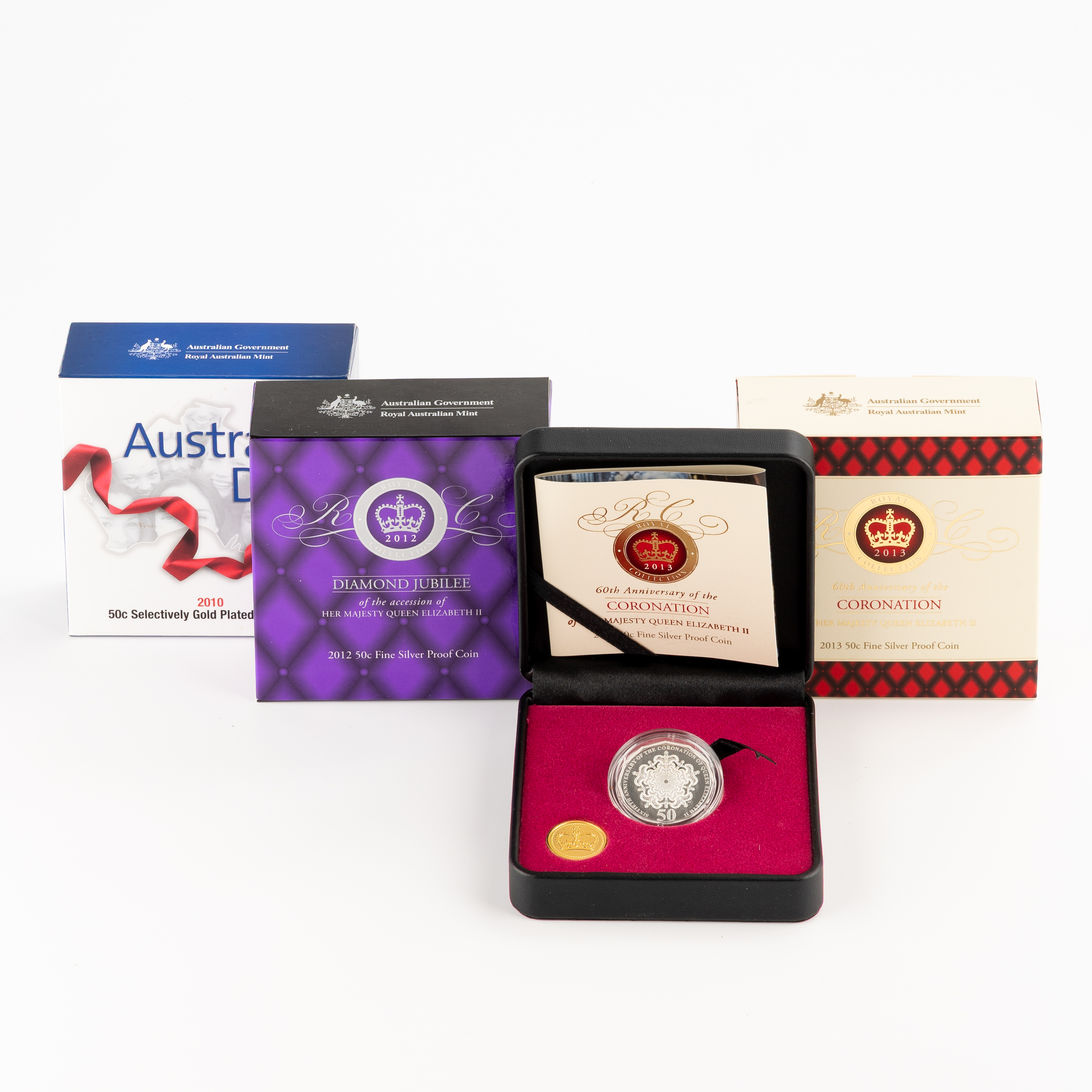 Silver Proof Issues, Fifty Cents, 2010 - 2013, FDC