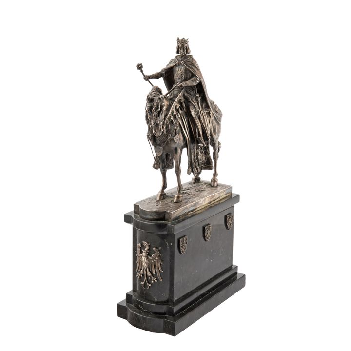 Figura króla Bolesława Chrobrego (?) na koniu, Austro-Wegry, Wiedeń,  I poł. XX w.