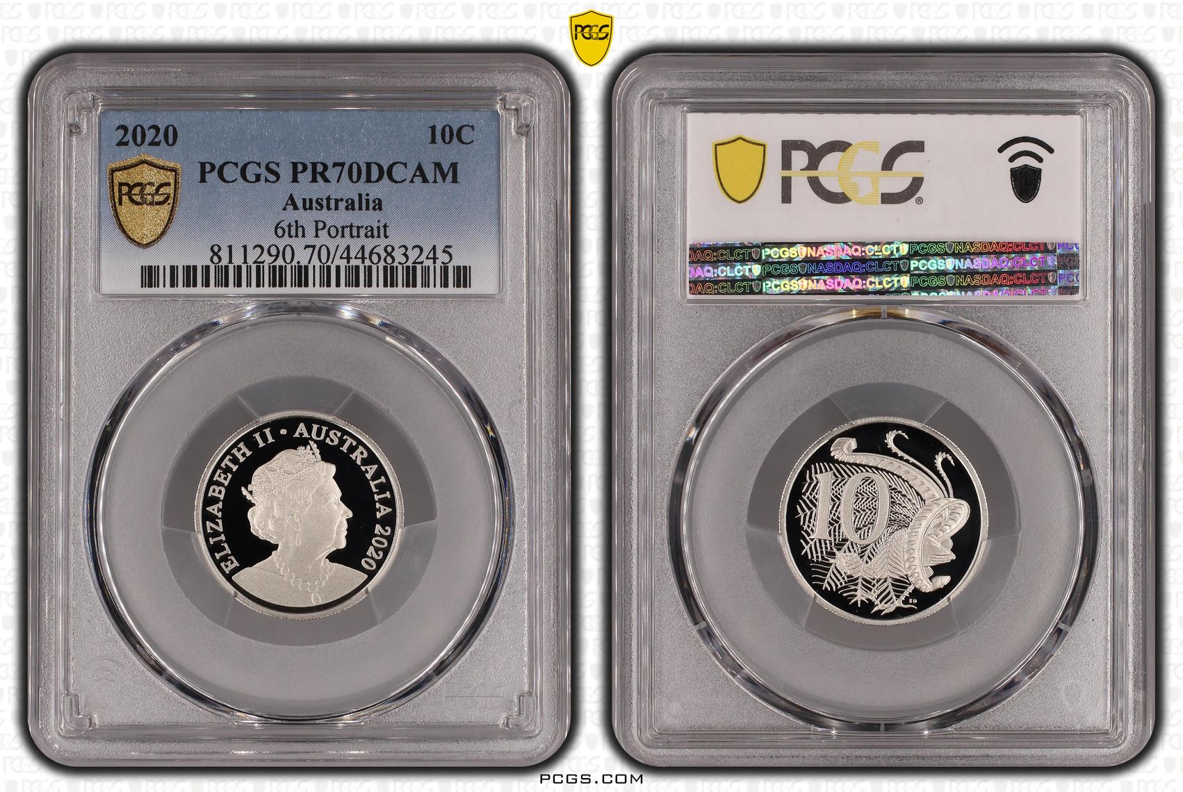 Elizabeth II, 6th Portrait, Ten Cent, 2020, PCGS PR 70DCAM