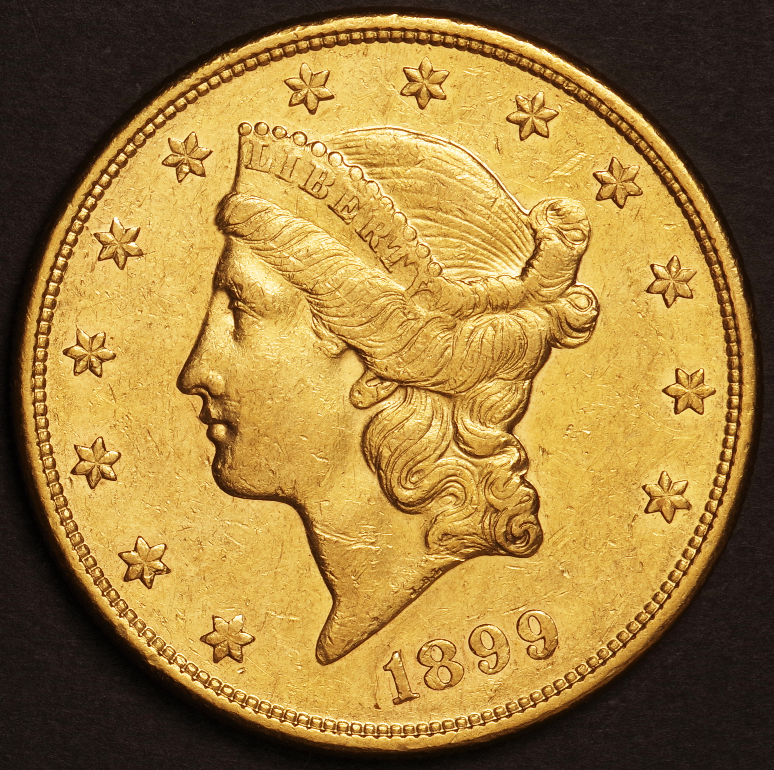 ｱﾒﾘｶ 女神頭像 20ﾄﾞﾙ金貨 1899年(S) KM74.3 | Taisei Auction