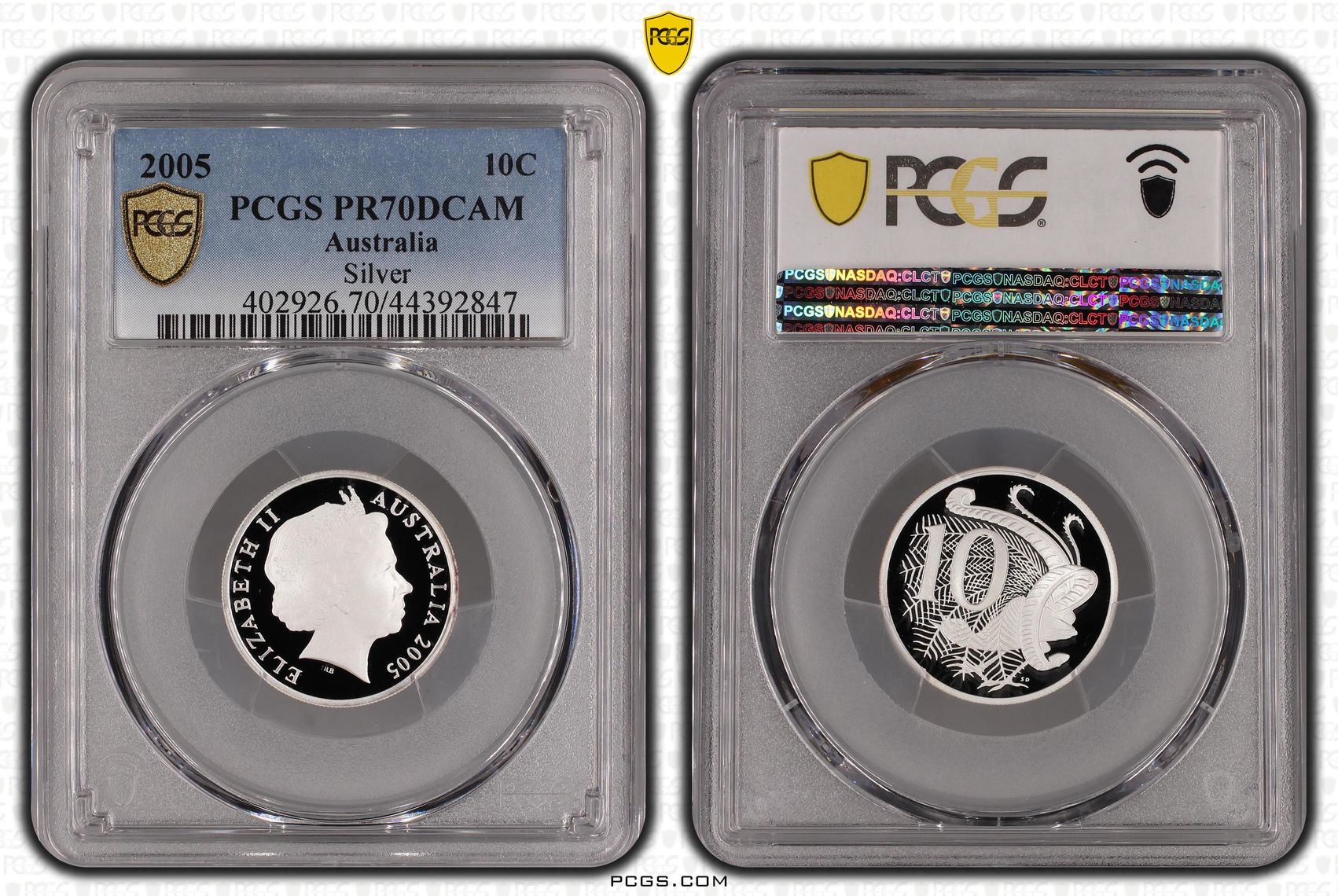 2005 Australia Ten Cent, 10c Silver Silver PCGS - PR70DCAM POP 9/0 -847