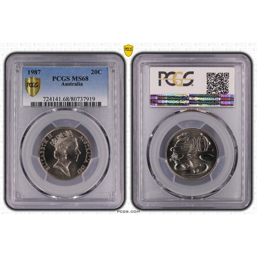 Twenty Cent, 1987, PCGS MS68