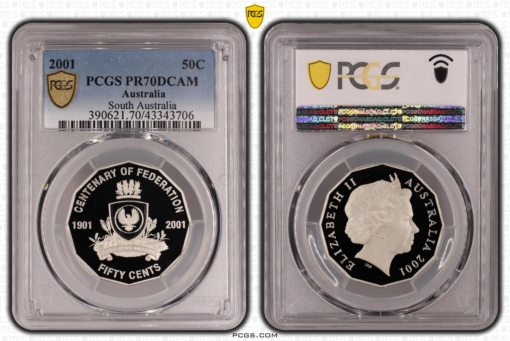 296 · 2001 Australia Fifty Cent, 50c Proof South Australia PCGS - PR70DCAM POP 30/0 -706