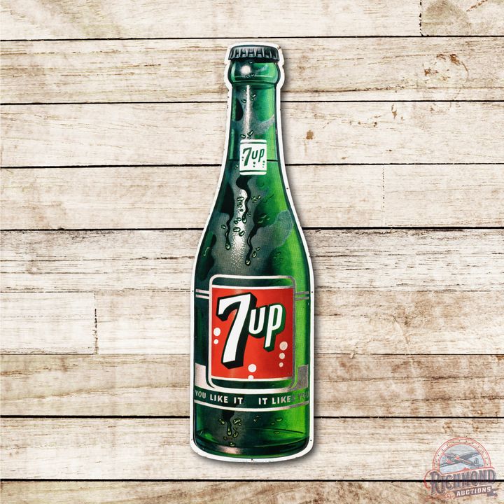 44" 7up Die Cut Bottle Tin Sign