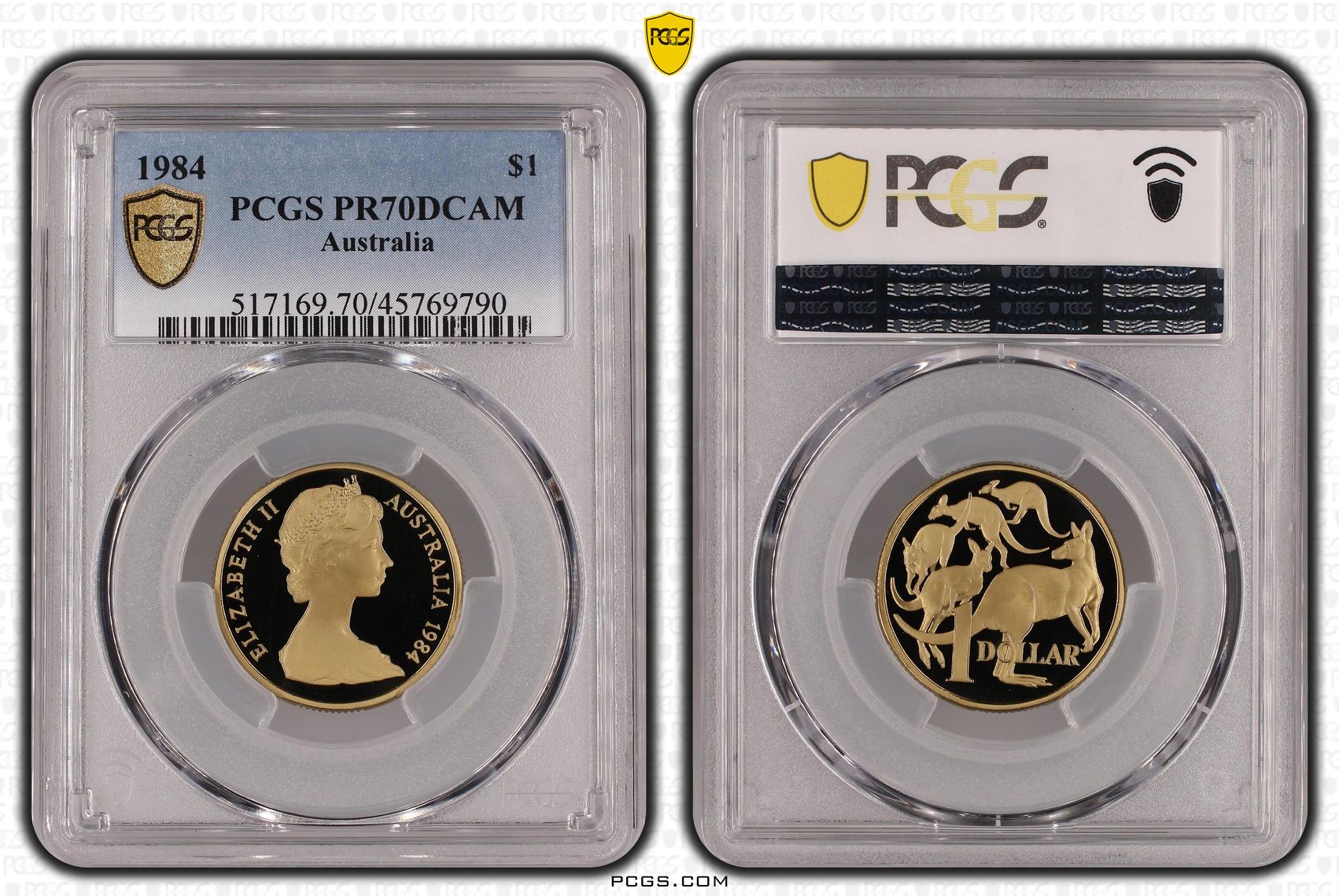 Top pop, One Dollar, 1984, PCGS PR70DCAM