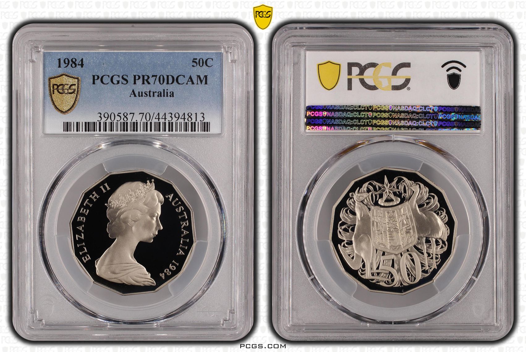 1984 Australia Fifty Cent, 50c PCGS - PR70DCAM POP 9/0 -813