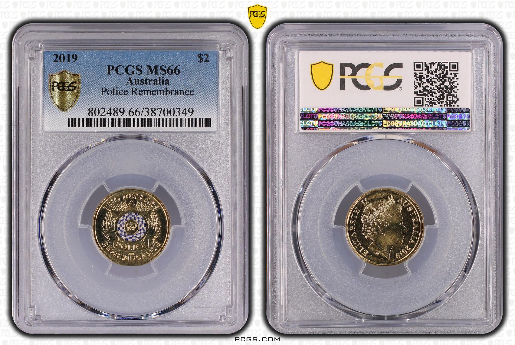 Police Remembrance, Two Dollar, 2019, PCGS MS66