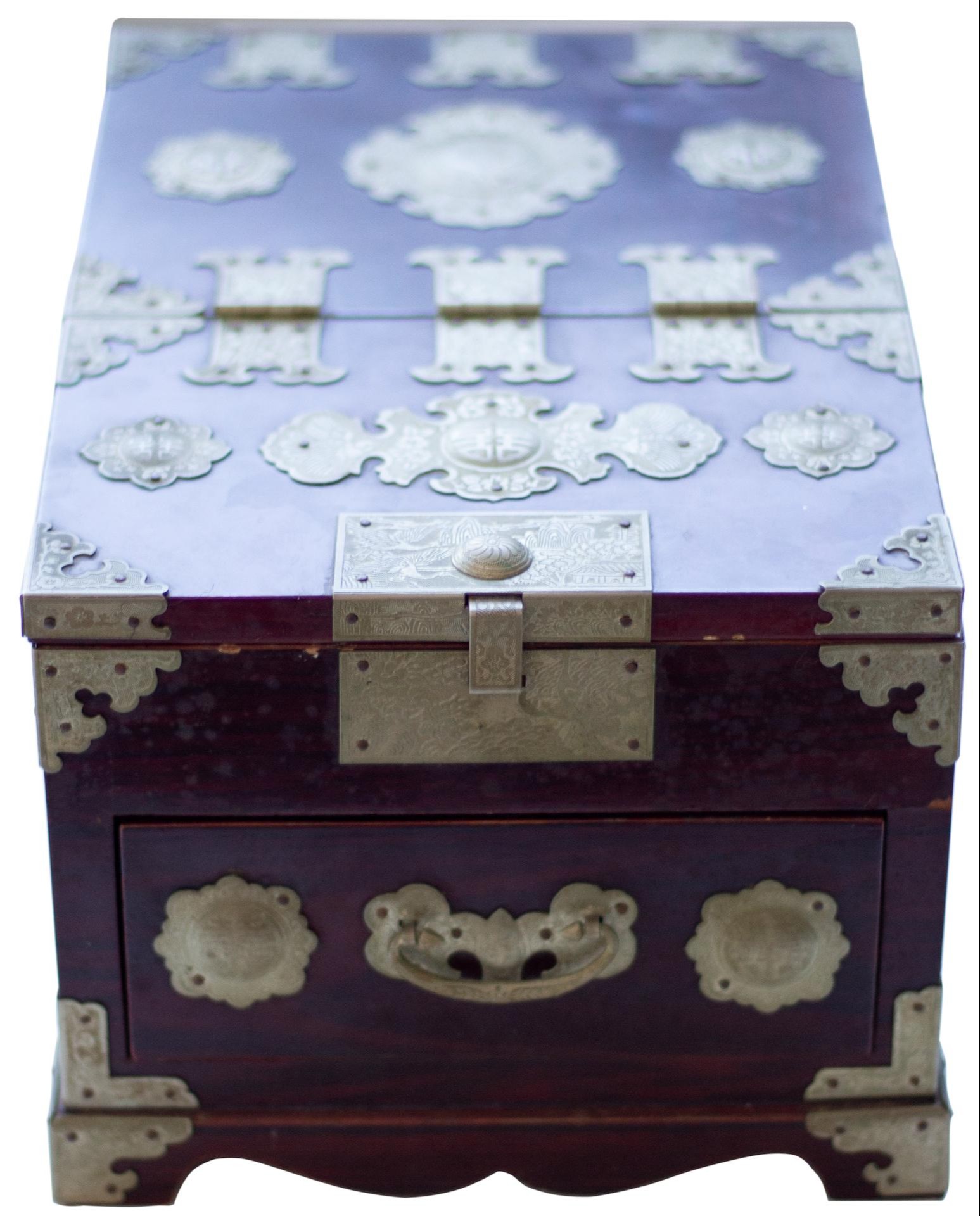 288 · China, Empire, Qing Dynasty, Travelling Rosewood Vanity Chest, 1910, VGC