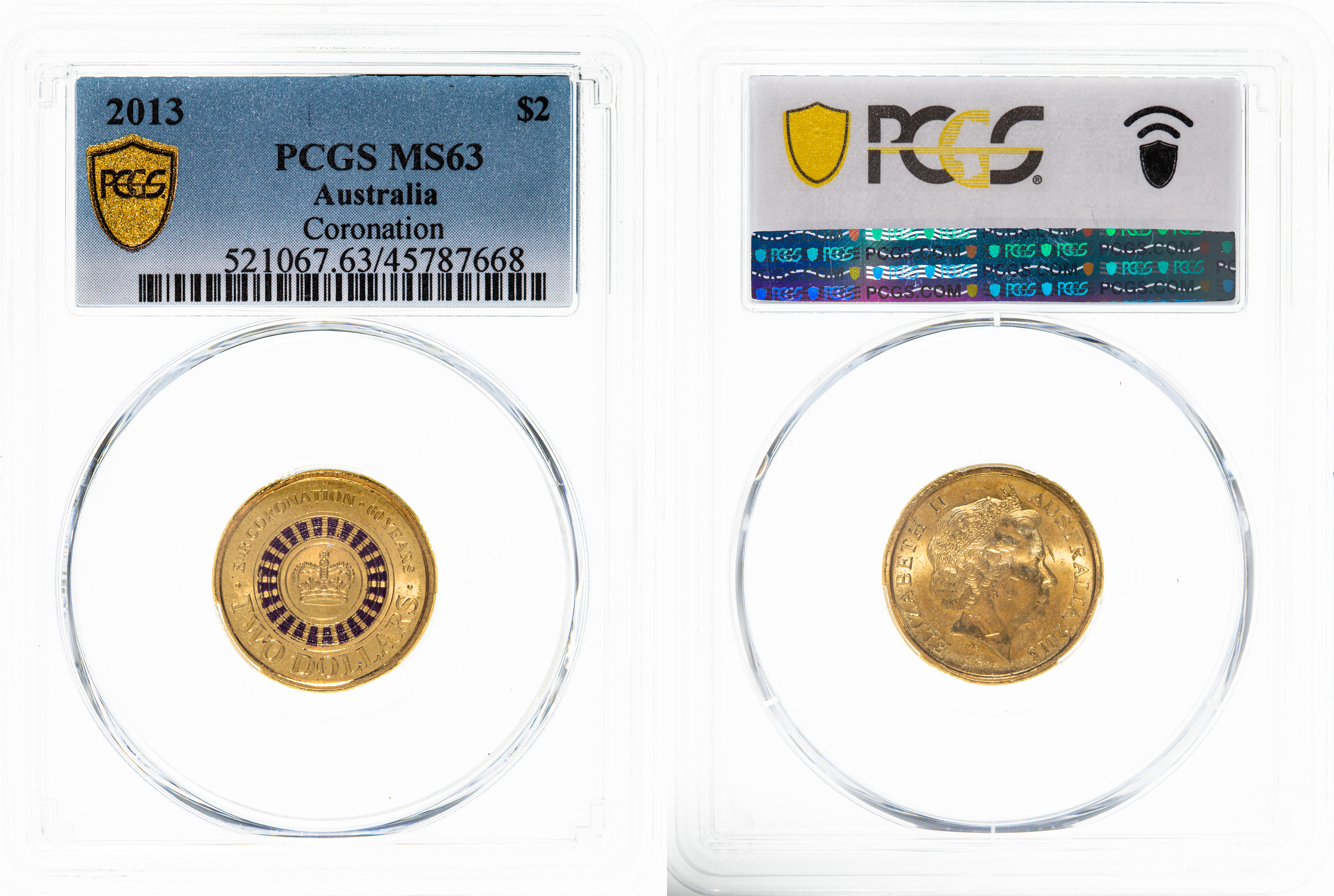 Elizabeth II, Coronation, Two Dollar, 2013, PCGS MS63