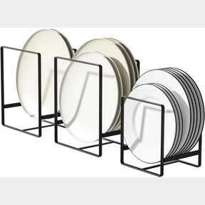 3 PACK PLATE HOLDERS ORGANIZERS UPRIGHT CABINET DISH DRYING RACKS METAL PLATE DISH ORGANIZERS RACKS STANDS FOR COUNTERTOP AND CUPB