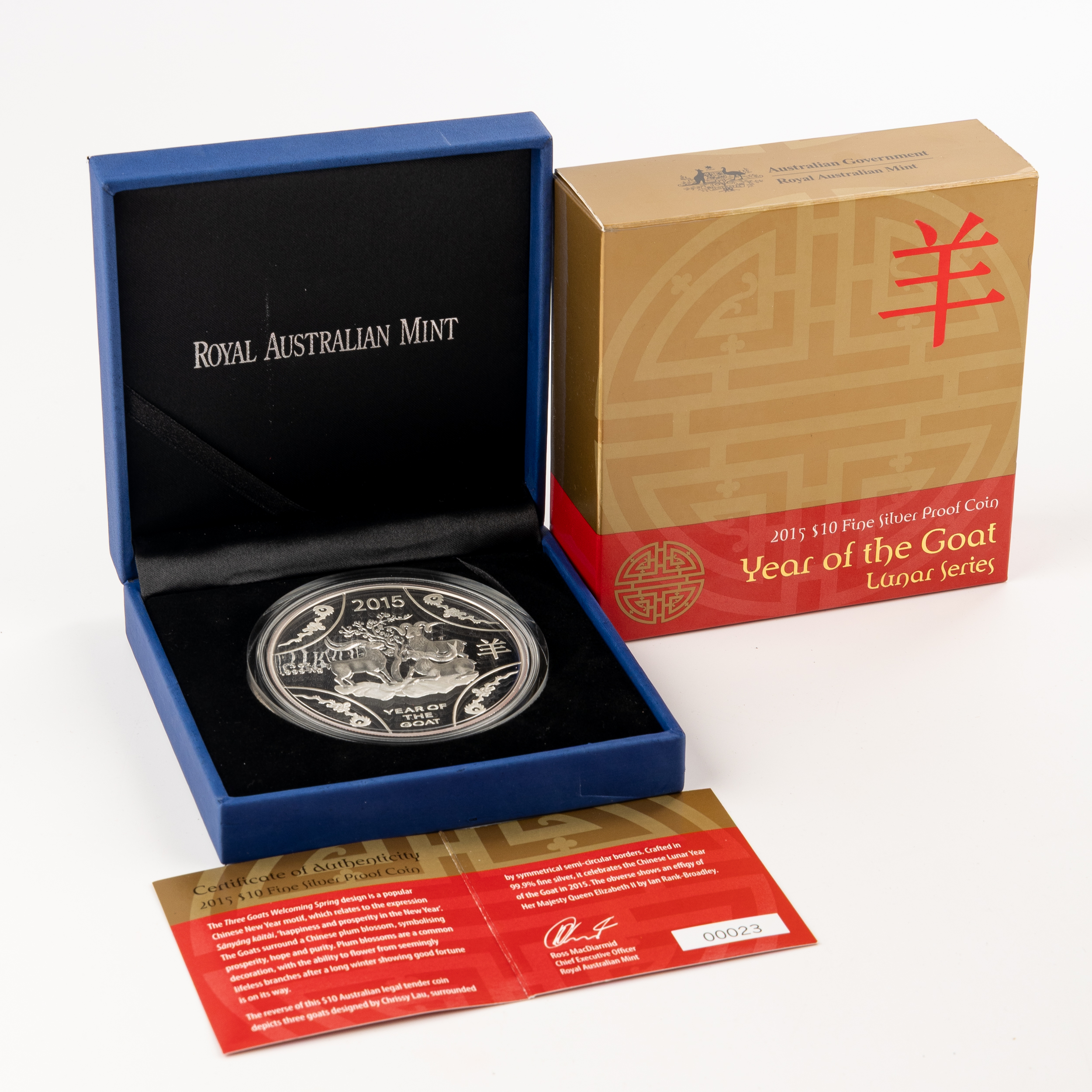 Elizabeth II, RAM - Lunar Series Year of the Goat, Ten Dollars, 2015, FDC
